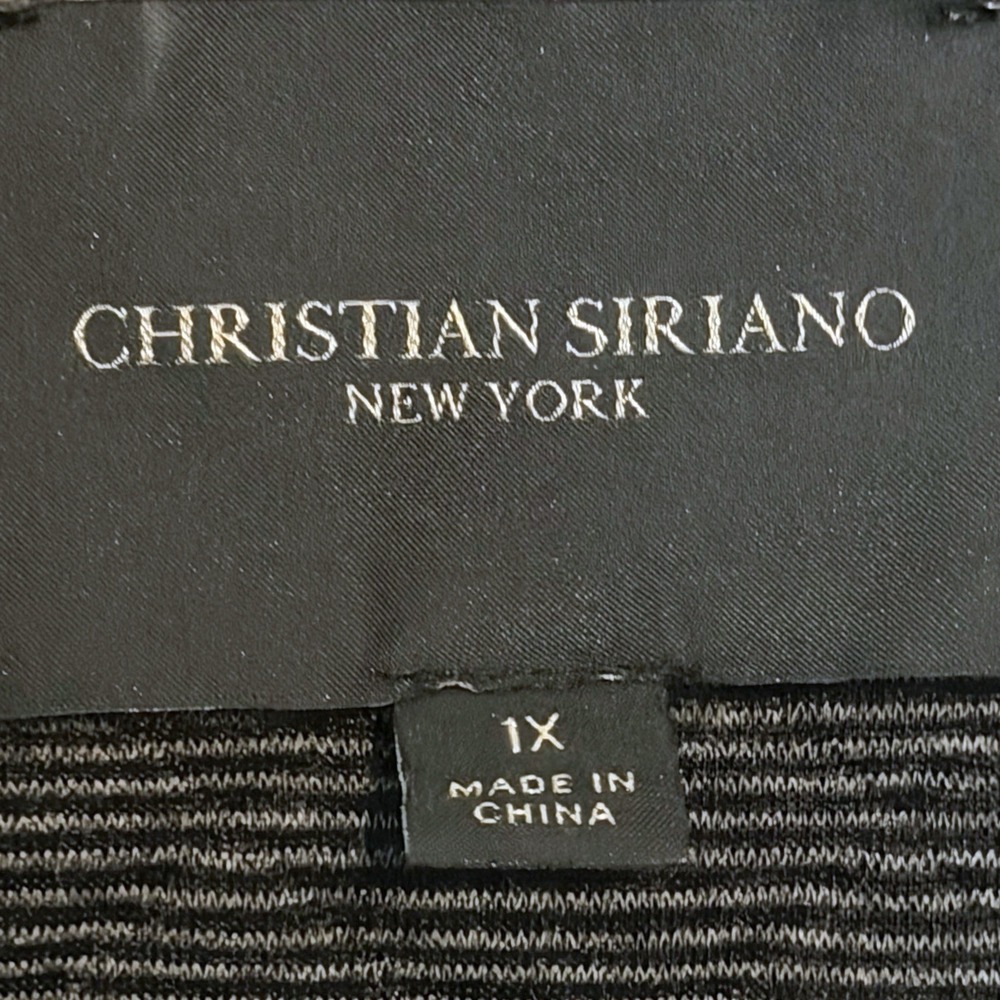 Christian Siriano New York Quilted Hooded Jacket Womens 1X Gray Button Front - Picture 3 of 8